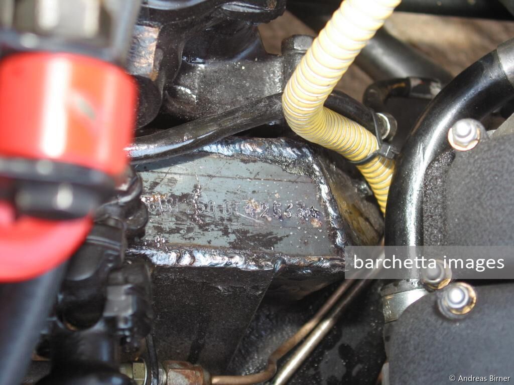 Chassis number stamping of 250 GT SWB Berlinetta s/n 2563GT