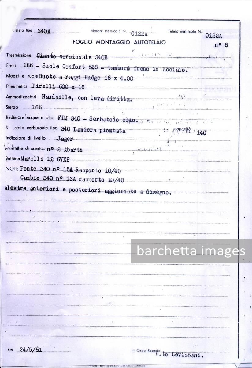 foglio montaggio autotelaio