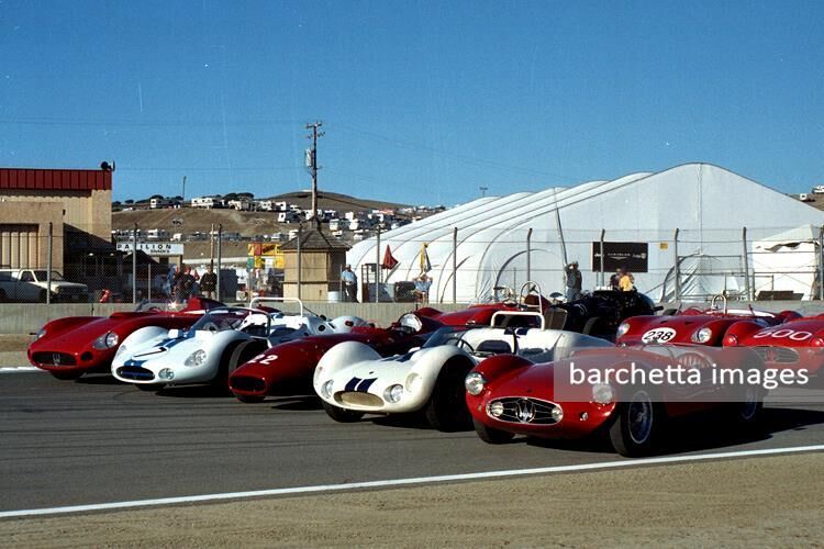 r#1 Maserati 8 CTF s/n 3032 (Indy Museum, USA) r#29  Maserati 8 CL s/n 3034 (Rob Walton, USA) r#10 Maserati 420 M Eldorado Special (Umberto Panini, I) next row Maserati 300 S s/n 3062 (Lawrence Auriana,USA), Maserati Tipo 63 s/n 63.002 (Artom, I), Maserati 250 F s/n 2525, Maserati Tipo 60 "Birdcage" s/n 2468 (Miles Collier, USA), Maserati A6 GCS/53 s/n........, second full row Maserati A6 GCS/53 s/n 2096 (Jim Dobbs III, USA), Maserati 8 CM s/n 3011 (Peter Giddings, USA), Maserati 300 S s/n 3071 (Anthony Wang, USA), Maserati A6 GCS/53 s/n 2078 (Dean Melling, USA), Maserati 150 S s/n1665 (Terry Hefty, USA) behind Maserati Tipo 61 "Birdcage" s/n2462 & Maserati 4 CM s/n 2011