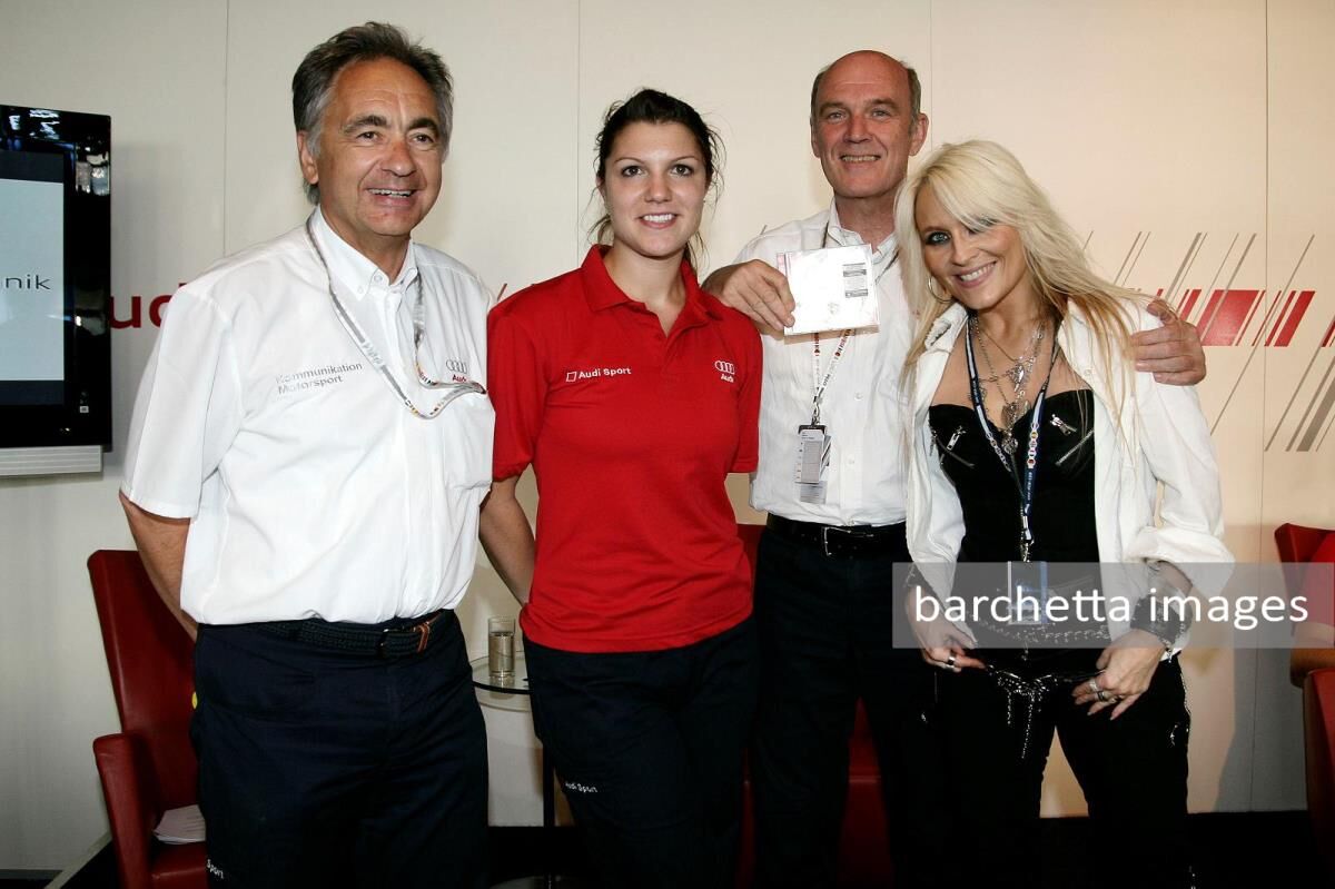 Jürgen Pippig, Katherine Legge, Audi Head of Motorsport Dr. Wolfgang Ullrich, Doro Pesch