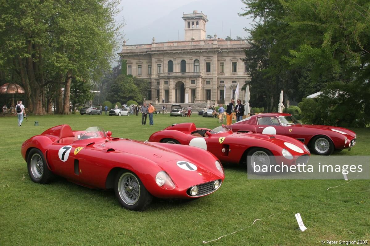 102 Ferrari 121 LM Spider by Scaglietti sn 0532LM;104 Ferrari 860 Monza Spider by Scaglietti sn 0604M;106 Ferrari 250 GT TdF Berlinetta by Scaglietti sn 0683GT