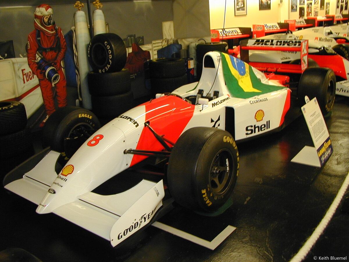 The 1993 Donington European G.P. winning McLaren MP4/8A of Ayrton Senna