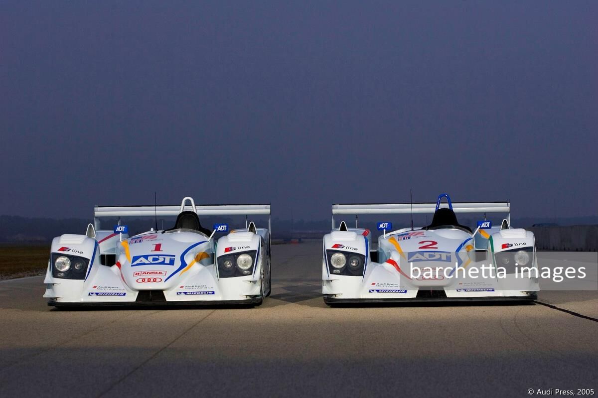  Team ADT Champion Racing’s pair of Audi R8 sports cars for the 2005 ALMS    