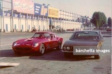 Ferrari 250 GT LWB Berlinetta 0787GT next to Iso Rivolta Fidia '72