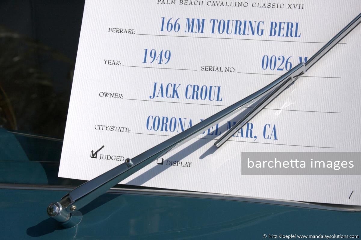 Ferrari 166 MM Touring Berlinetta s/n 0026M, Jack Croul, Corona del Mar, CA