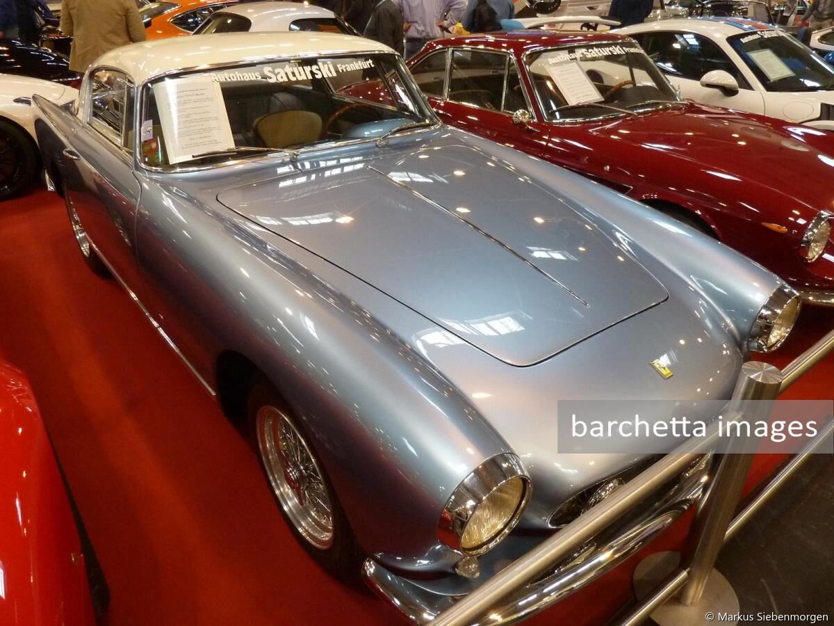 Techno Classica 2017 ... offered by Autohaus Hans Saturski, Frankfurt, D for 1.5 Mio. EUR.

Notes from the offering: finished in its original color Azzuro Bianco with blue leather interior, completely restored, read off mileage 16.800 kms, FC certified


