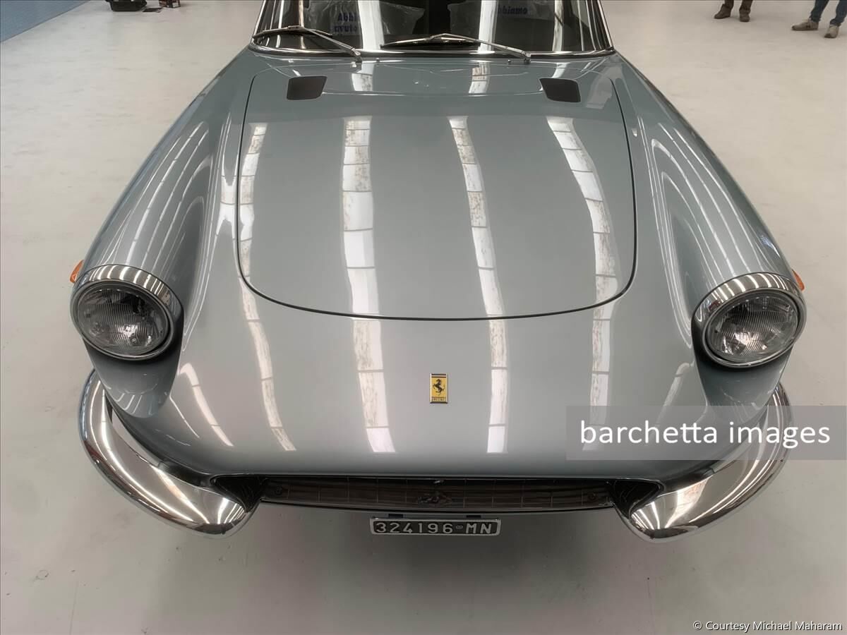 Under the oversight of Andrea Coriani 12421 is near completion by the team of Brandoli, Mauro Barbieri and Maieli and now goes to Bonini for mechanical completion. Paint is new Lechler Acrylic in original Celeste Gainsborough. Interior leather provided by Poltrana Frau, including dash and headliner, make for a beautiful interior. 

Sotto la supervisione di Andrea Coriani, il 12421 è in fase di completamento da parte del team di Brandoli, Mauro Barbieri e Maieli e ora passa a Bonini per il completamento meccanico. La vernice è la nuova Lechler Acrylic in Celeste Gainsborough originale. Gli interni in pelle sono stati forniti da Poltrana Frau, compresi cruscotto e headliner, che, anche se non strettamente corretti, rendono gli interni bellissimi.