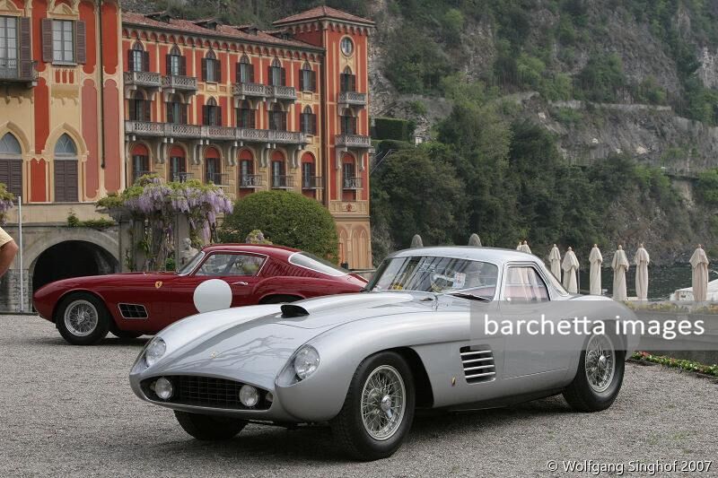 Ferrari 375 MM Coupé Scaglietti sn 0402AM; Ferrari 250 GT TdF sn 0683GT (behind)