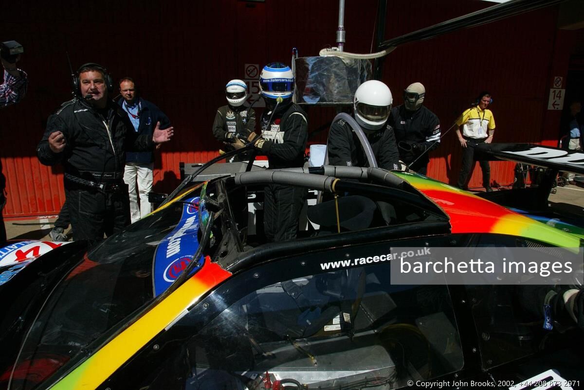 Laurence Pearce surveys his "Targa" Lister Storm