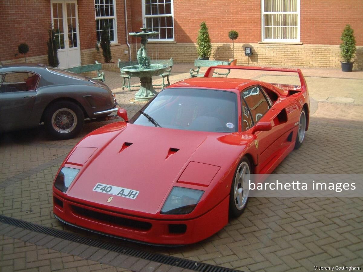 F40 s/n 84683 caught fire on test day at Silverstone. Owner Nigel Chiltern Hunt. 