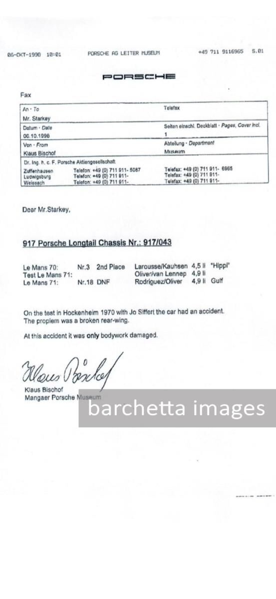 1. Porsche Letter 06-10-1998