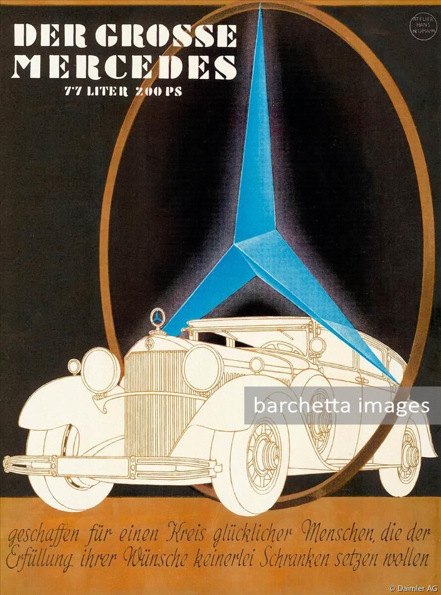 Mercedes-Benz 770 "Grand Mercedes" (model series W 07, 1930 to 1938), advertisement claiming it was "built for those lucky people who can afford the very best". 