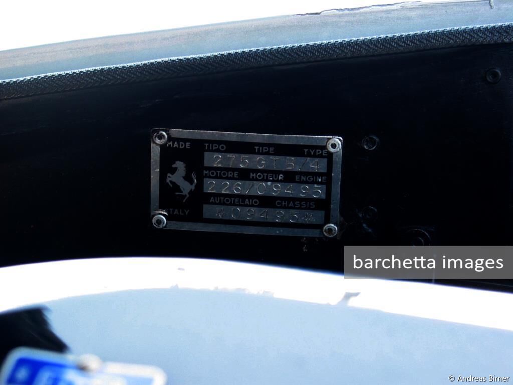 Chassis number stamping of 275 GTB4 #09495