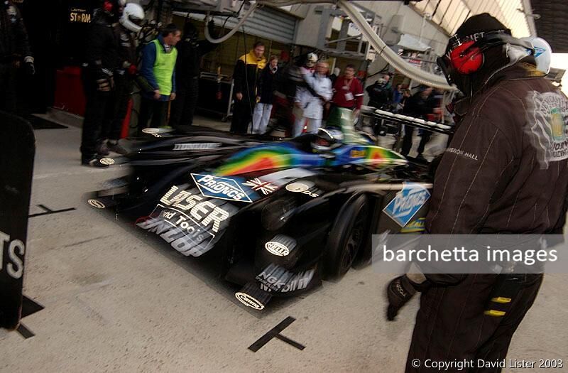 Jamie Campbell Walter brings the Lister Strom LMP in for an early  morning pit stop