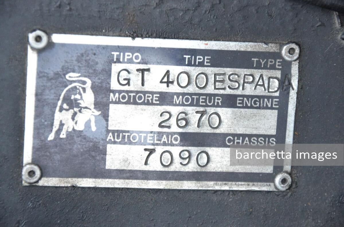 Lot 354 - 1969 Lamborghini Espada série 1 s/n 7090 Est. €25,000 - 35,000 (NR)