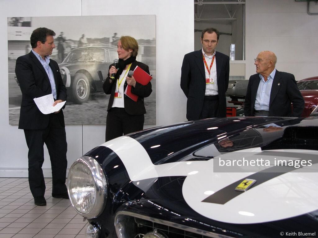 Clive Beecham, (Ferrari Spokesperson ?), Stefano Domenicali  and Sir Stirling Moss 