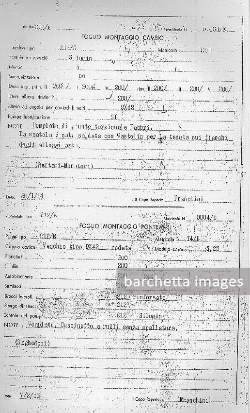 212 Export s/n 0084 Foglio Montaggio