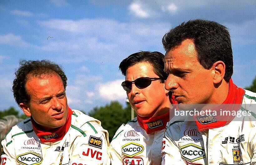 Mauro Baldi with his younger team mates Christian Pescatori and Jérome Policand